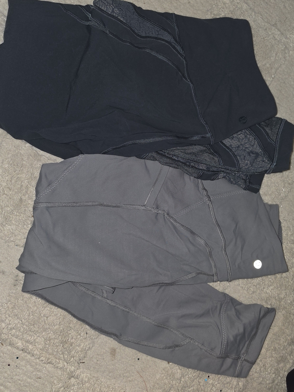 Lululemon Black and Charcoal Active Leggings Set